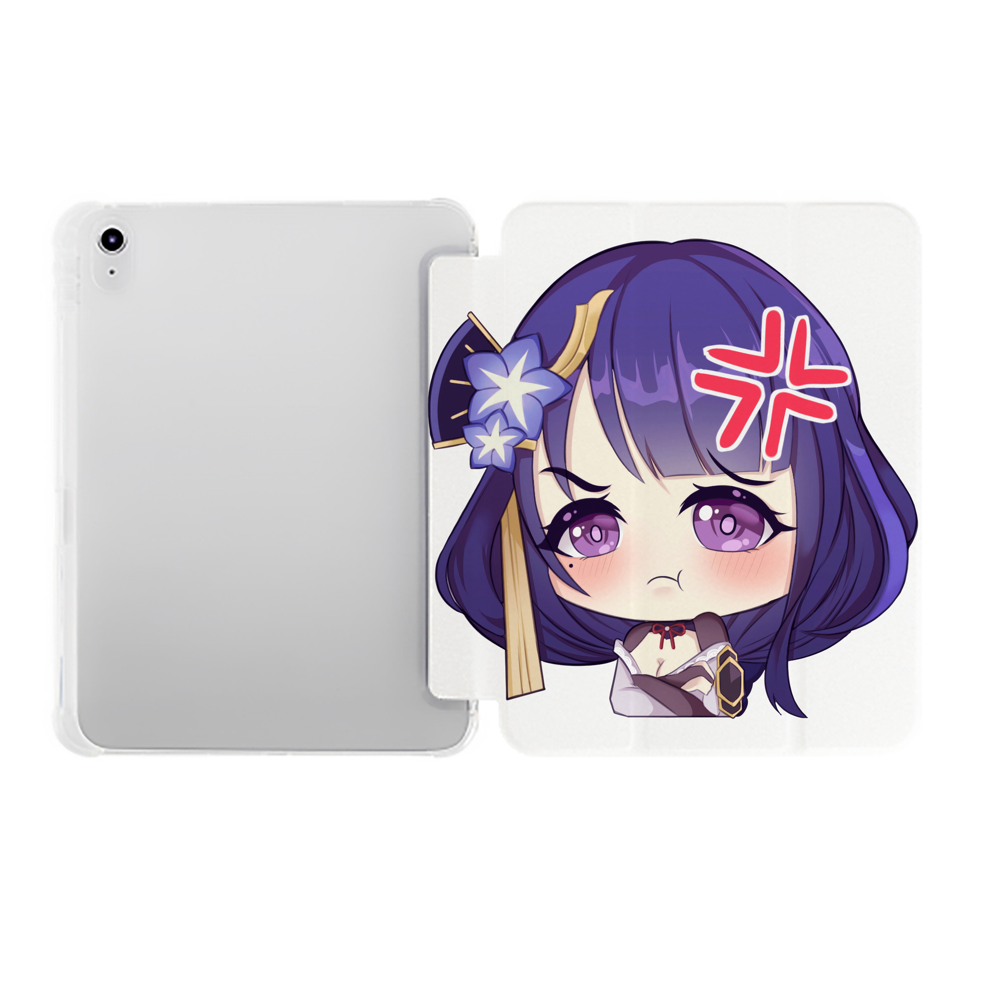 げんし神 雷電将軍 らいでんしょうぐん genshin Raiden Shogun IPad ケース ペン収納付き 三つ折りスタンド PUレザー×シリコン 対応機種9.5/10.5/10.9インチ